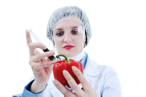 Doctor with red papper Stock Photos