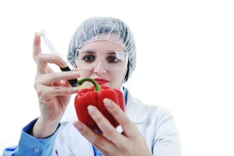 Doctor with red papper Stock Photos