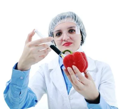 Doctor with red papper Stock Photos