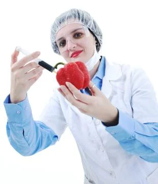 Doctor with red papper Stock Photos