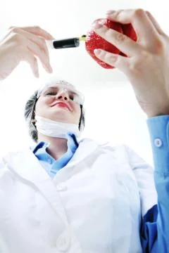 Doctor with red papper Stock Photos