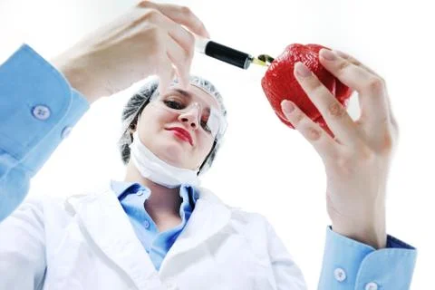 Doctor with red papper Stock Photos