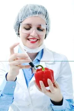 Doctor with red papper Stock Photos
