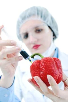 Doctor with red papper Stock Photos
