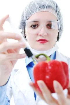 Doctor with red papper Stock Photos