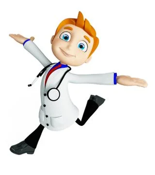 Doctor with run pose Stock Illustration