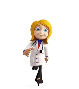 Doctor with running pose Stock Illustration