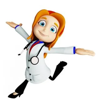 Doctor with running pose Illustrazione stock
