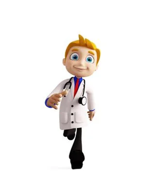 Doctor with running pose Stock Illustration
