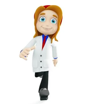 Doctor with running pose Stock Illustration