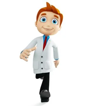 Doctor with running pose Stock Illustration