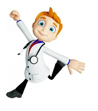 Doctor with running pose Stock Illustration
