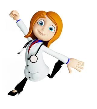 Doctor with running pose Stock Illustration