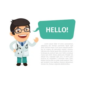 Doctor Saying Hello Poster Stock Illustration