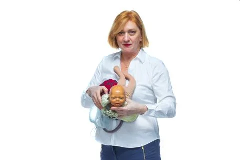The doctor schematically on the layout shows the process of passing the child Stock Photos