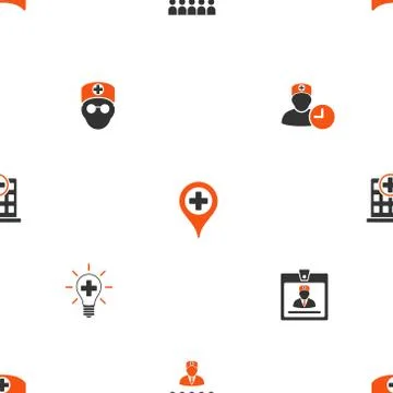 Doctor Seamless Flat Vector Pattern Stock Illustration