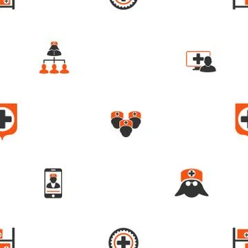 Doctor Seamless Flat Vector Wallpaper Illustrazione stock