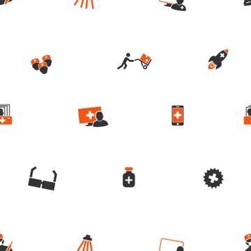 Doctor Seamless Flat Vector Wallpaper Stock Illustration
