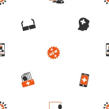 Doctor Seamless Flat Vector Wallpaper Illustrazione stock