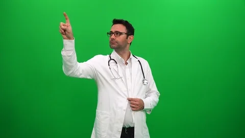 Doctor Searching and Using Touch Screen Stock Footage 88652306