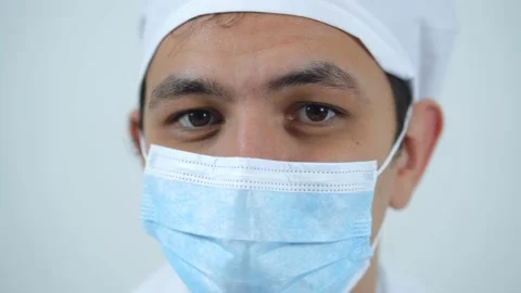 Doctor speaks to the camera close-up Stock Footage 149113835