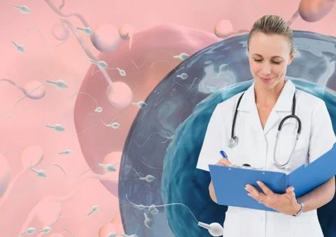 Doctor with sperm reproduction ovary for family planning Stock Photos