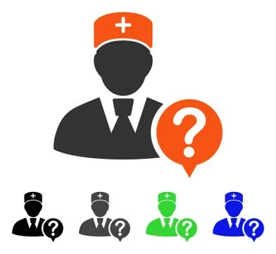 Doctor Status Flat Icon Illustrazione stock