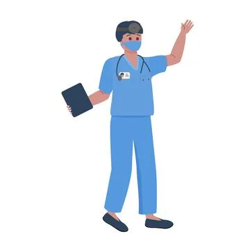 Doctor with stethoscope and reflector vector illustration Stock Illustration