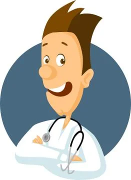 Doctor with Stethoscope - Flat Vector Design Illustration  of Upper Body Stock Illustration