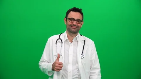 Doctor with Stethoscope Gesturing OK on Green Screen. Stock Footage 88651909