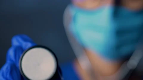 Doctor with a stethoscope in the hand Stock Footage 133868791