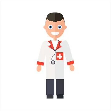 Doctor with stethoscope. Stock Illustration