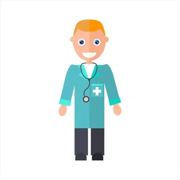 Doctor with stethoscope. Stock Illustration
