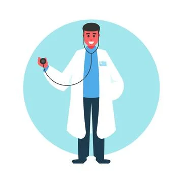 Doctor with stethoscope. Stock Illustration