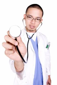 Doctor in stethoscope Foto stock