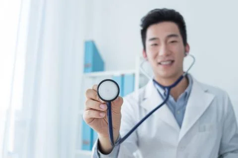 Doctor with stethoscope Stock Photos