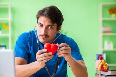 Doctor student explaining heart problems Stock Photos