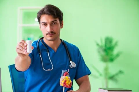 Doctor student explaining heart problems Foto stock