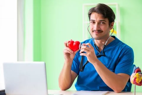 Doctor student explaining heart problems Stock Photos