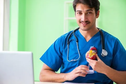 Doctor student explaining heart problems Stock Photos