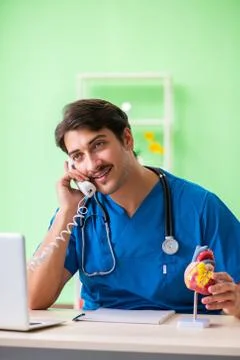 Doctor student explaining heart problems Stock Photos