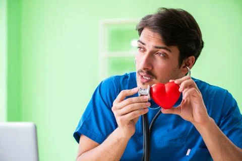 Doctor student explaining heart problems Stock Photos