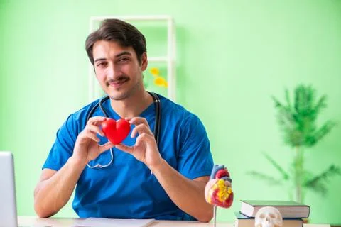 Doctor student explaining heart problems Stock Photos