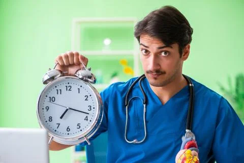 Doctor student explaining heart problems Stock Photos