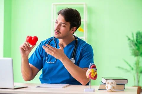 Doctor student explaining heart problems Stock Photos