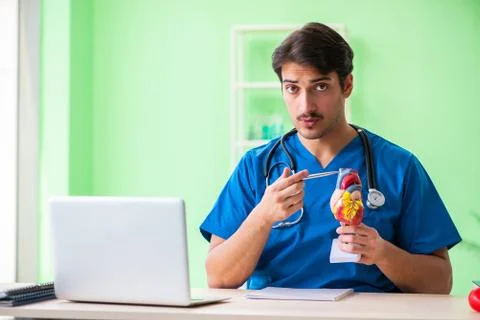 Doctor student explaining heart problems Stock Photos