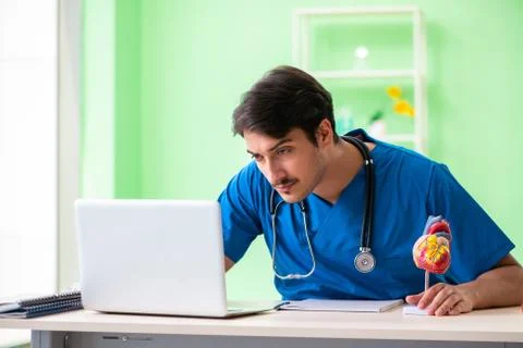 Doctor student explaining heart problems Stock Photos