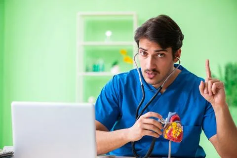 Doctor student explaining heart problems Foto stock