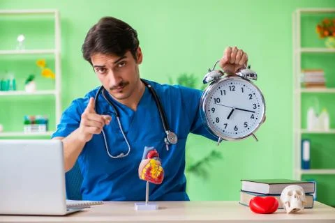 Doctor student explaining heart problems 스톡 사진