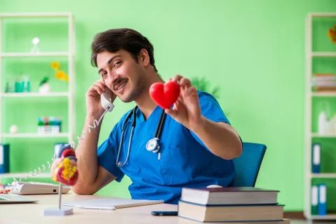Doctor student explaining heart problems 스톡 사진